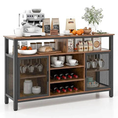 Industrial Wine Bar Cabinet with Storage | Living Room | Luvasmr - Satisfyingly Organised