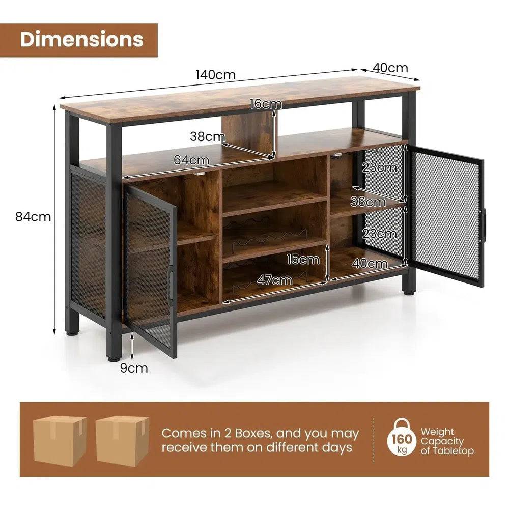 Industrial Wine Bar Cabinet with Storage | Living Room | Luvasmr - Satisfyingly Organised