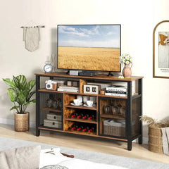 Industrial Wine Bar Cabinet with Storage | Living Room | Luvasmr - Satisfyingly Organised