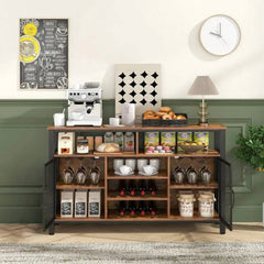 Industrial Wine Bar Cabinet with Storage | Living Room | Luvasmr - Satisfyingly Organised
