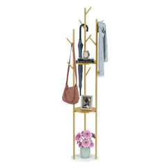 Marble Metal Coat Rack with 3 Storage Shelves & 9 Hooks | Living Room | Luvasmr - Satisfyingly Organised