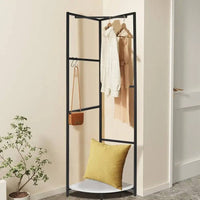 Metal Corner Coat Rack with Clothes Rail | Living Room | Luvasmr - Satisfyingly Organised