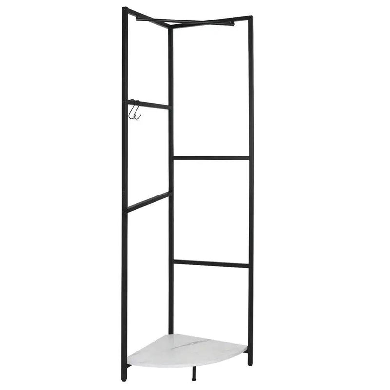 Metal Corner Coat Rack with Clothes Rail | Living Room | Luvasmr - Satisfyingly Organised