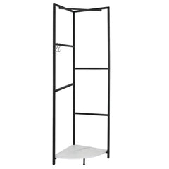 Metal Corner Coat Rack with Clothes Rail | Living Room | Luvasmr - Satisfyingly Organised