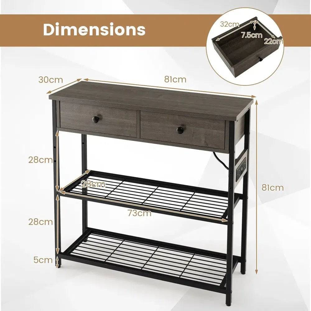 GOFLAME Entryway Table Narrow Console Table Coffee Bar Table w/Charging Station |  | Luvasmr - Satisfyingly Organised