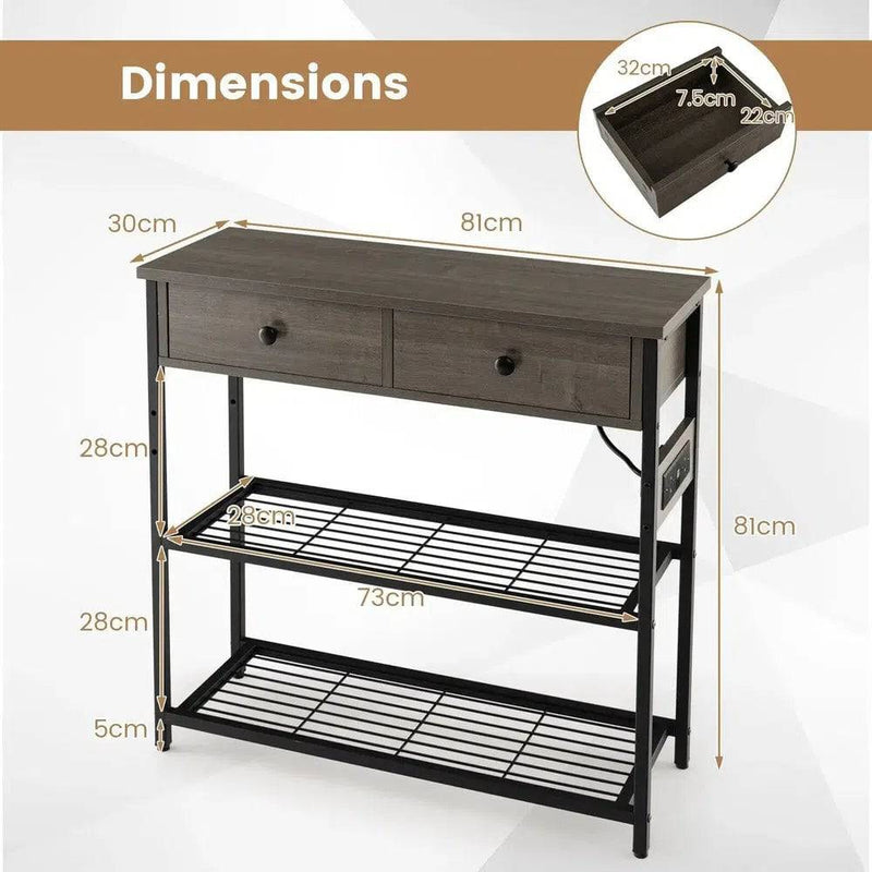 GOFLAME Entryway Table Narrow Console Table Coffee Bar Table w/Charging Station |  | Luvasmr - Satisfyingly Organised