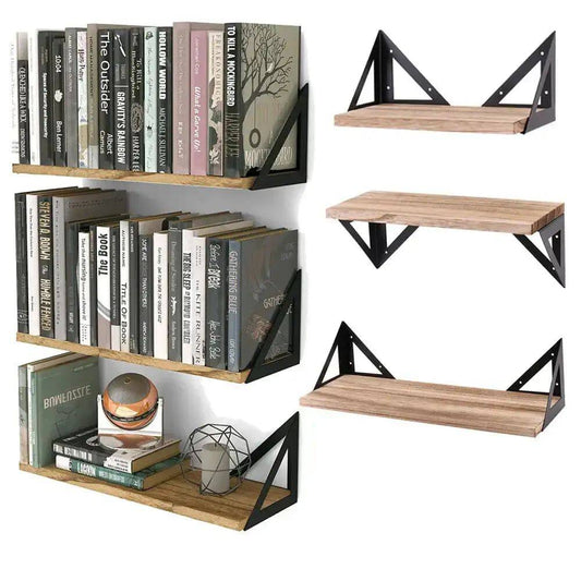 Rustic 3-Tier Wall Floating Shelf | Living Room | Luvasmr - Satisfyingly Organised