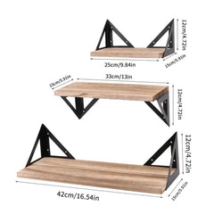 Rustic 3-Tier Wall Floating Shelf | Living Room | Luvasmr - Satisfyingly Organised