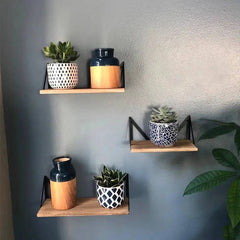Rustic 3-Tier Wall Floating Shelf | Living Room | Luvasmr - Satisfyingly Organised