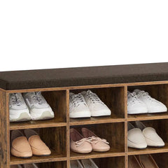 Wooden Shoe Bench with Cushioned Seat | Living Room | Luvasmr - Satisfyingly Organised