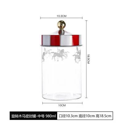 Nordic Creative Carousel Sealed Glass Jar | Kitchen | Luvasmr - Satisfyingly Organised