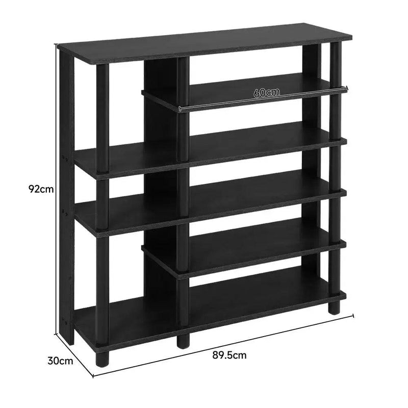 Black Open Style Wood Shoe Rack | Bedroom | Luvasmr - Satisfyingly Organised