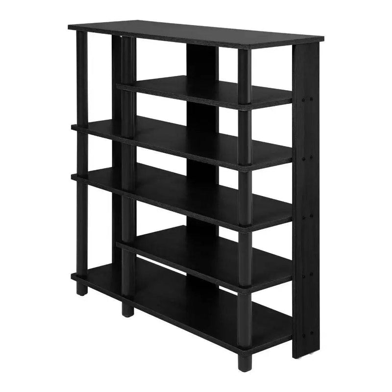 Black Open Style Wood Shoe Rack | Bedroom | Luvasmr - Satisfyingly Organised