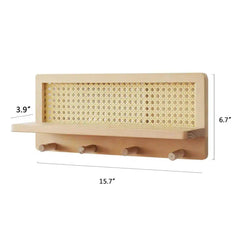 Home Woven Wall Key Hook Storage Rack Solid Wood Rattan Storage Rack Book and Newspaper Rack Magazine Storage Rack Decoration |  | Luvasmr - Satisfyingly Organised
