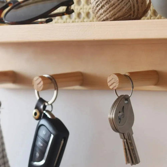 Home Woven Wall Key Hook Storage Rack Solid Wood Rattan Storage Rack Book and Newspaper Rack Magazine Storage Rack Decoration |  | Luvasmr - Satisfyingly Organised