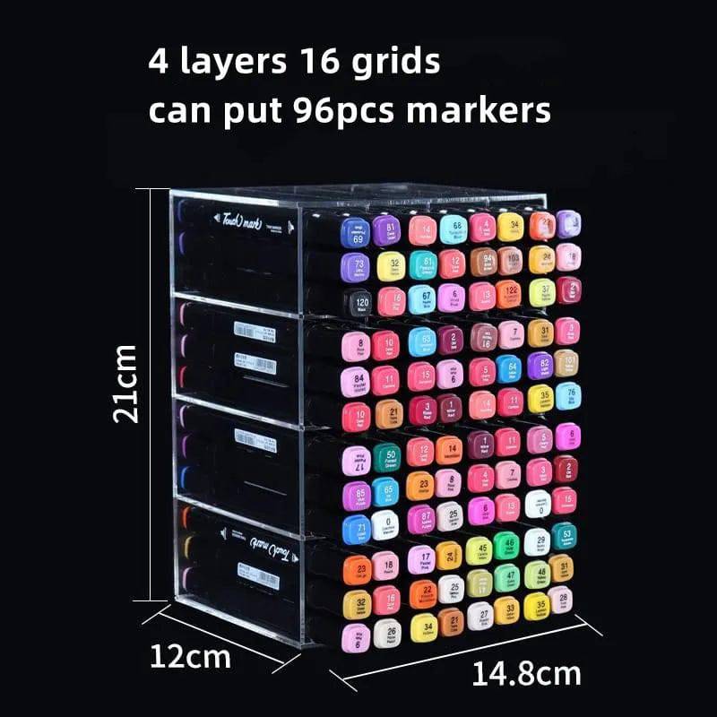 Acrylic Transparent Marker Holder | Office | Luvasmr - Satisfyingly Organised