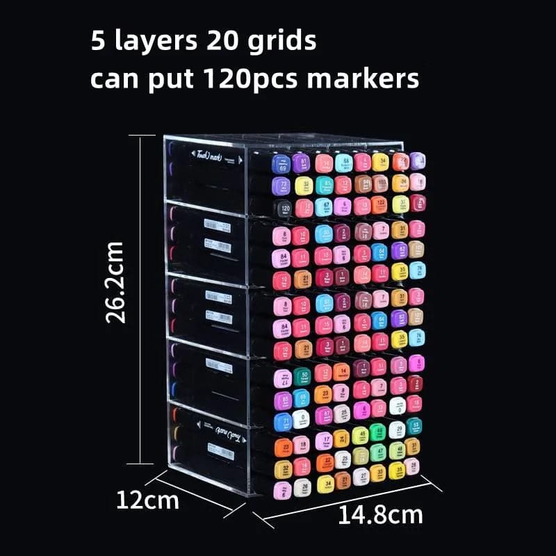 Acrylic Transparent Marker Holder | Office | Luvasmr - Satisfyingly Organised