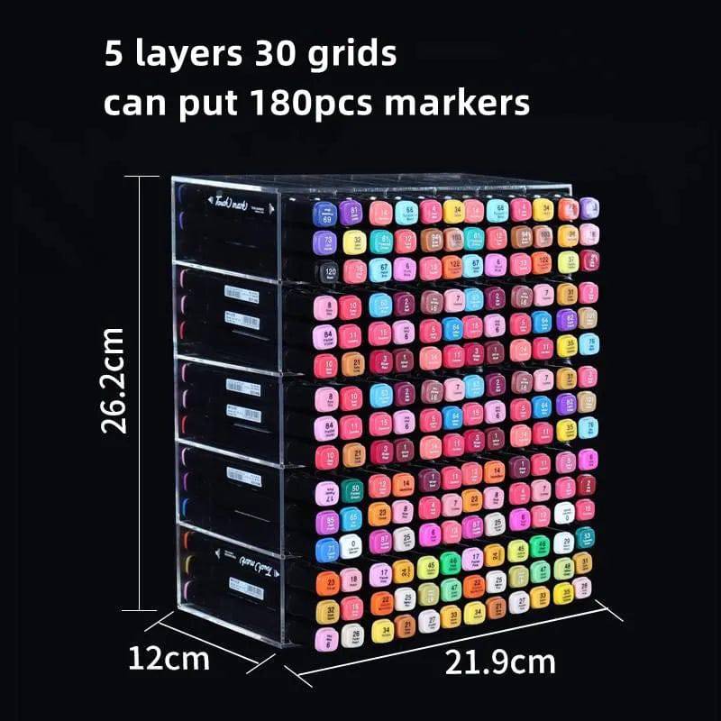 Acrylic Transparent Marker Holder | Office | Luvasmr - Satisfyingly Organised