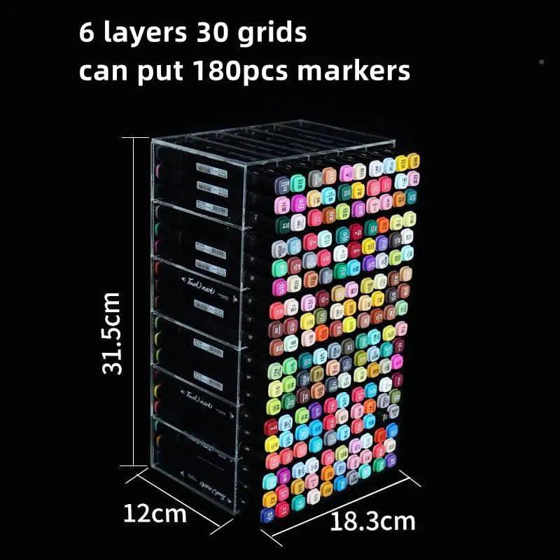 Acrylic Transparent Marker Holder | Office | Luvasmr - Satisfyingly Organised