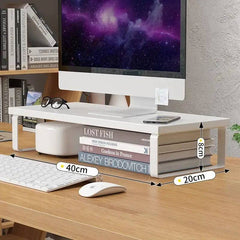 Simple storage rack Notebook computer stand desktop computer screen desktop elevated desktop storage and storage pad elevated |  | Luvasmr - Satisfyingly Organised