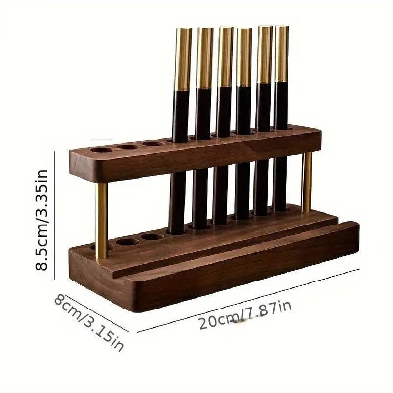 Walnut Wood Multifunction Desk Organiser | Office | Luvasmr - Satisfyingly Organised