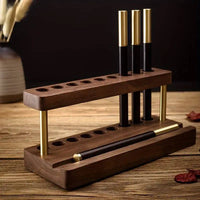 Walnut Wood Multifunction Desk Organiser | Office | Luvasmr - Satisfyingly Organised