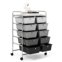 10 Drawers Rolling Utility Storage Cart | Office | Luvasmr - Satisfyingly Organised