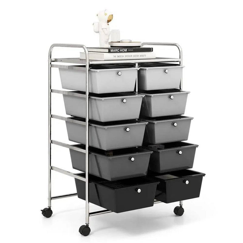 10 Drawers Rolling Utility Storage Cart | Office | Luvasmr - Satisfyingly Organised