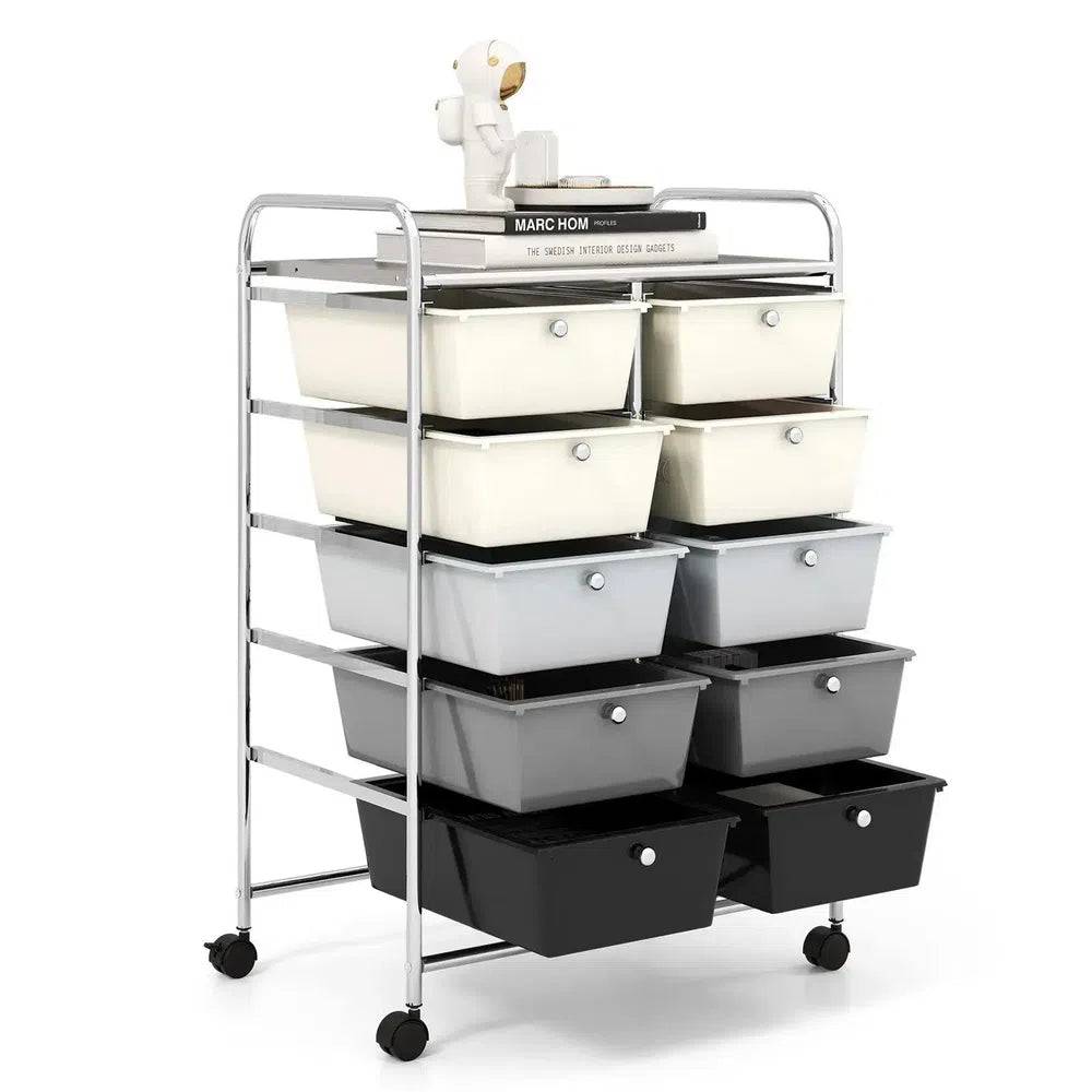 10 Drawers Rolling Utility Storage Cart | Office | Luvasmr - Satisfyingly Organised