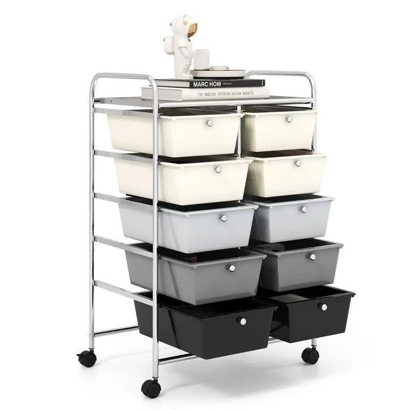 10 Drawers Rolling Utility Storage Cart | Office | Luvasmr - Satisfyingly Organised