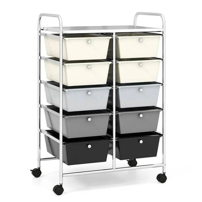 10 Drawers Rolling Utility Storage Cart | Office | Luvasmr - Satisfyingly Organised