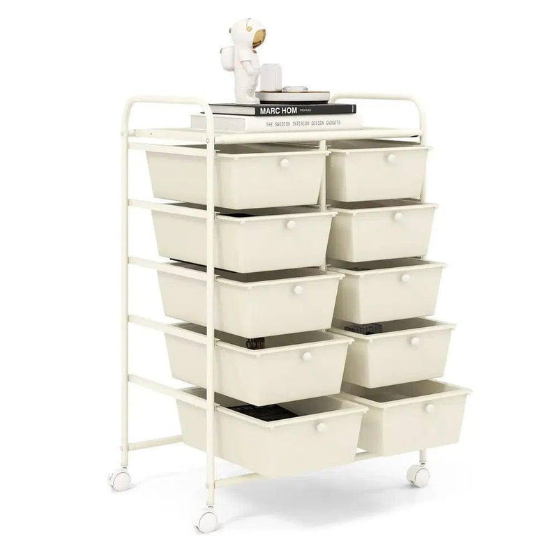 10 Drawers Rolling Utility Storage Cart | Office | Luvasmr - Satisfyingly Organised
