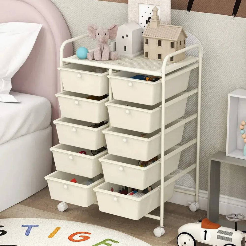 10 Drawers Rolling Utility Storage Cart | Office | Luvasmr - Satisfyingly Organised