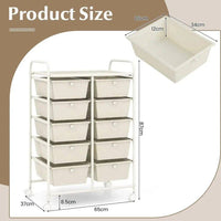 10 Drawers Rolling Utility Storage Cart | Office | Luvasmr - Satisfyingly Organised