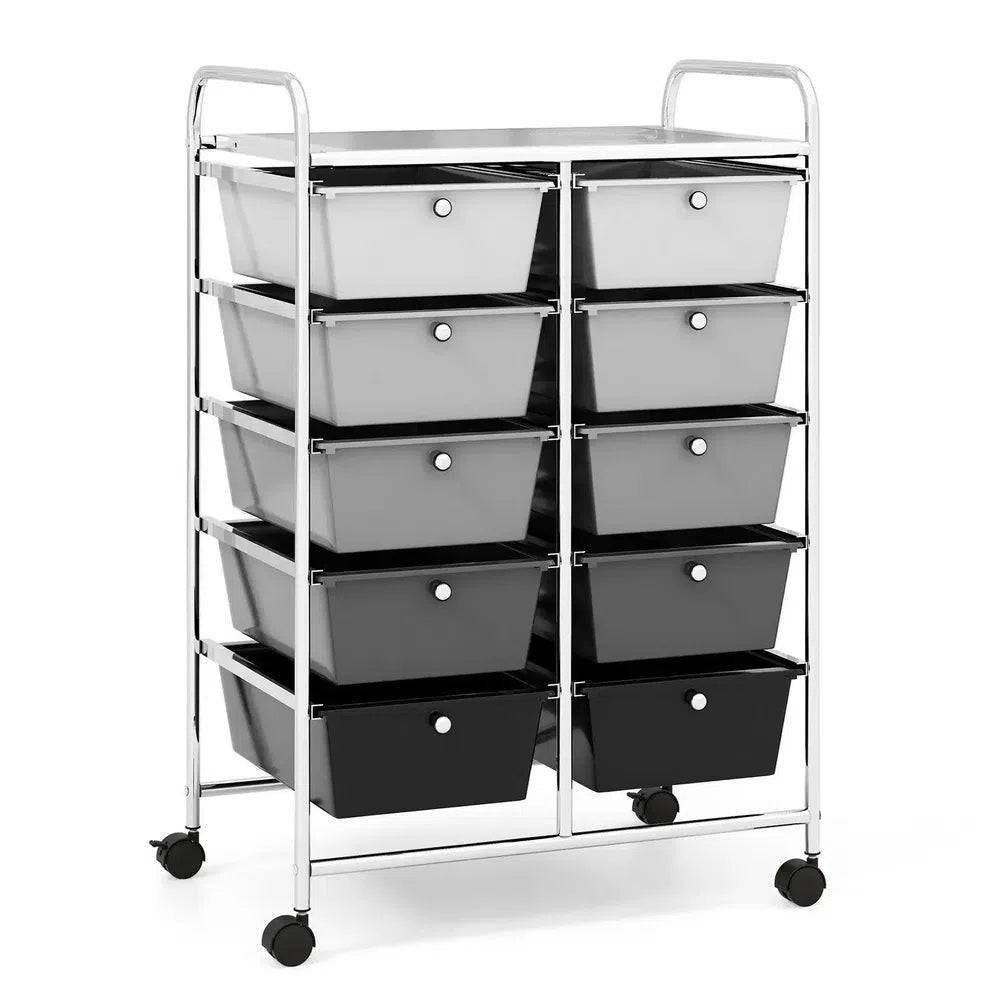 10 Drawers Rolling Utility Storage Cart | Office | Luvasmr - Satisfyingly Organised