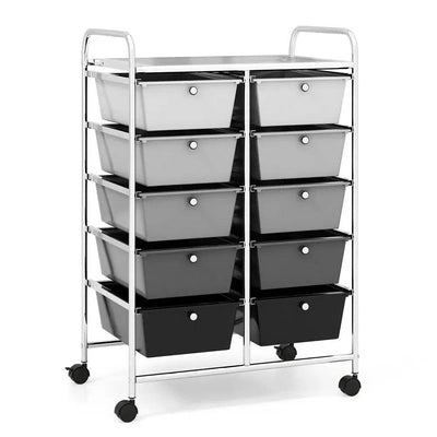 10 Drawers Rolling Utility Storage Cart | Office | Luvasmr - Satisfyingly Organised