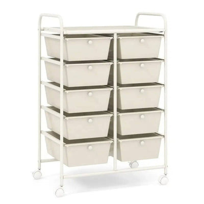10 Drawers Rolling Utility Storage Cart | Office | Luvasmr - Satisfyingly Organised