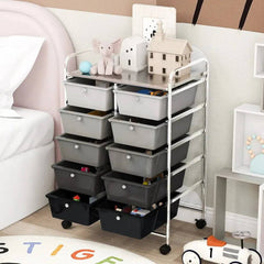 10 Drawers Rolling Utility Storage Cart | Office | Luvasmr - Satisfyingly Organised