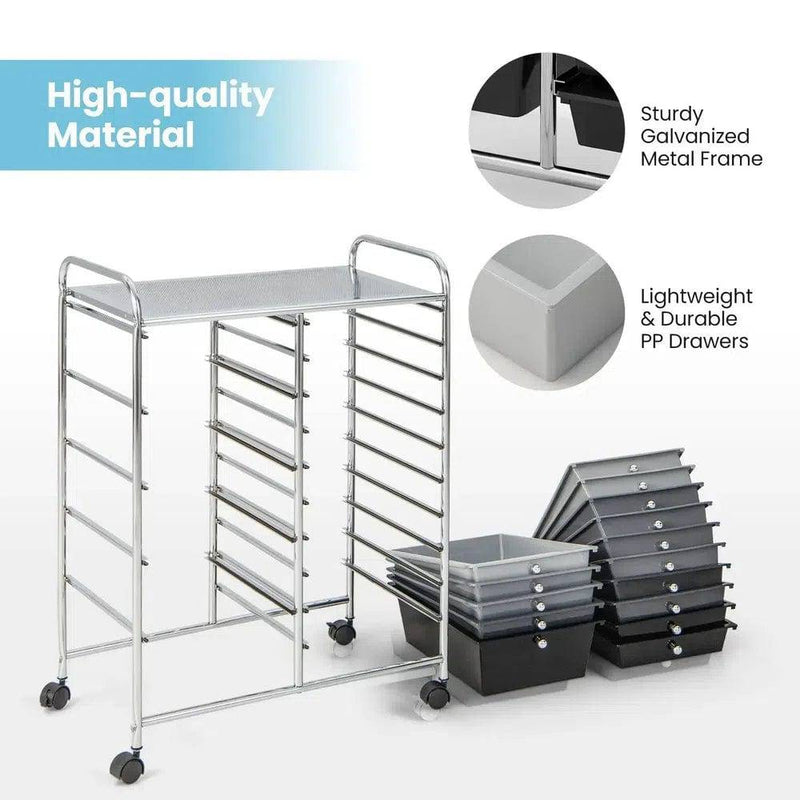 15 Drawers Rolling Utility Storage Cart | Office | Luvasmr - Satisfyingly Organised