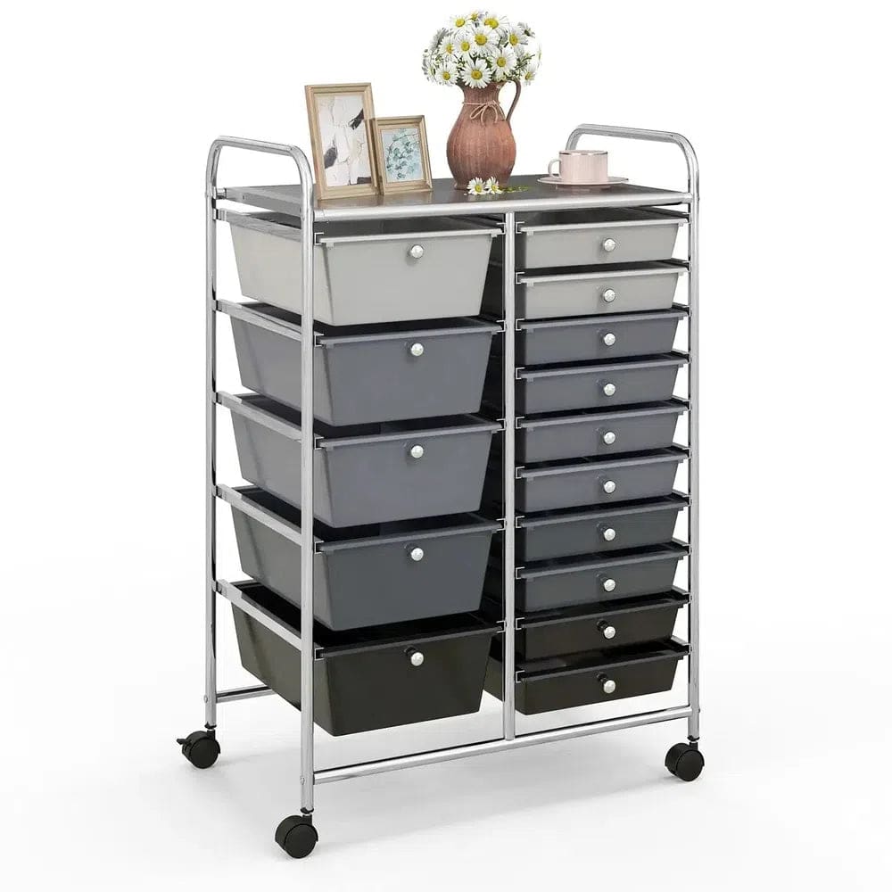 15 Drawers Rolling Utility Storage Cart | Office | Luvasmr - Satisfyingly Organised