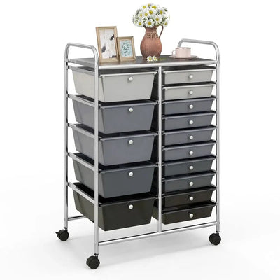 15 Drawers Rolling Utility Storage Cart | Office | Luvasmr - Satisfyingly Organised
