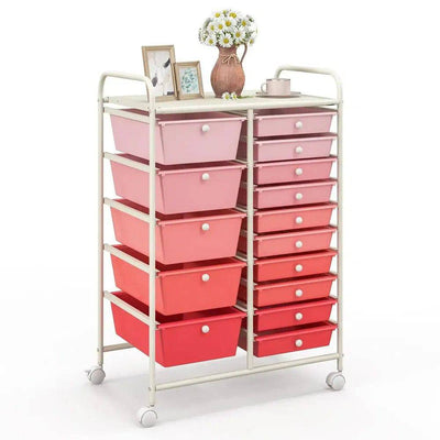 15 Drawers Rolling Utility Storage Cart | Office | Luvasmr - Satisfyingly Organised