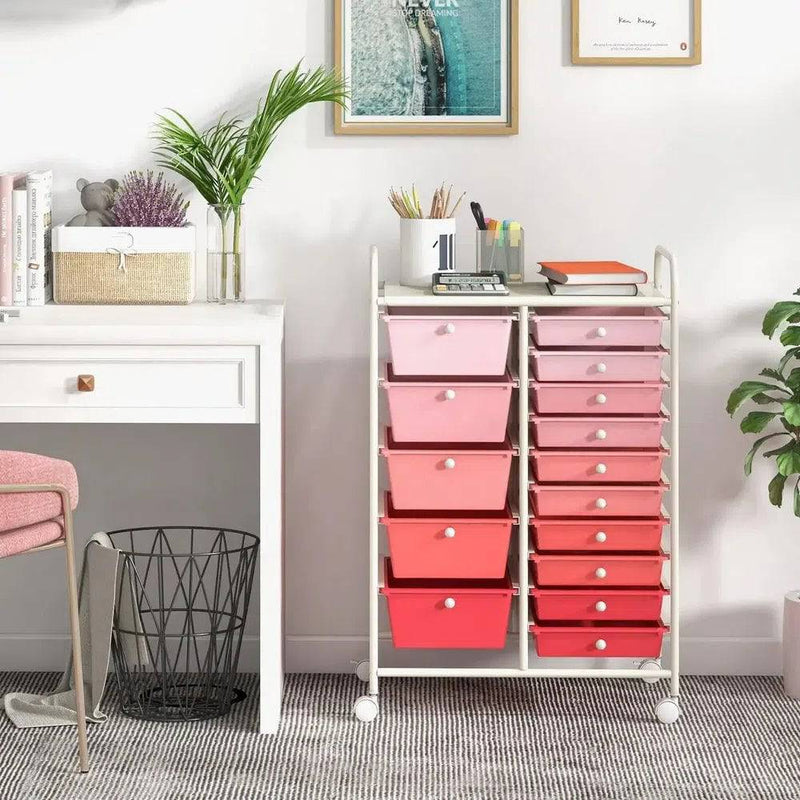 15 Drawers Rolling Utility Storage Cart | Office | Luvasmr - Satisfyingly Organised