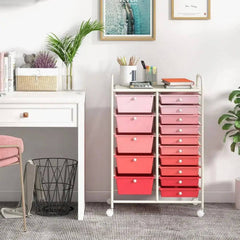 15 Drawers Rolling Utility Storage Cart | Office | Luvasmr - Satisfyingly Organised