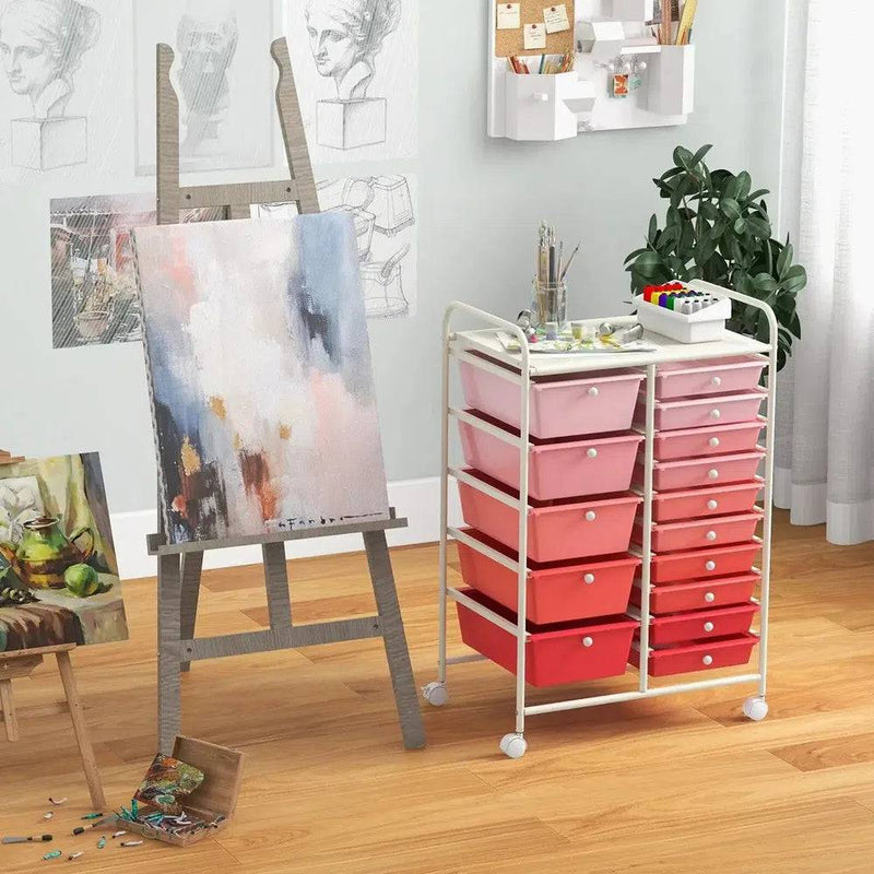 15 Drawers Rolling Utility Storage Cart | Office | Luvasmr - Satisfyingly Organised