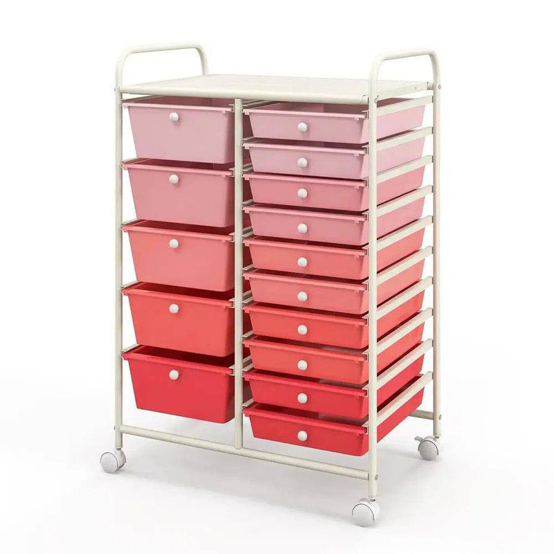 15 Drawers Rolling Utility Storage Cart | Office | Luvasmr - Satisfyingly Organised