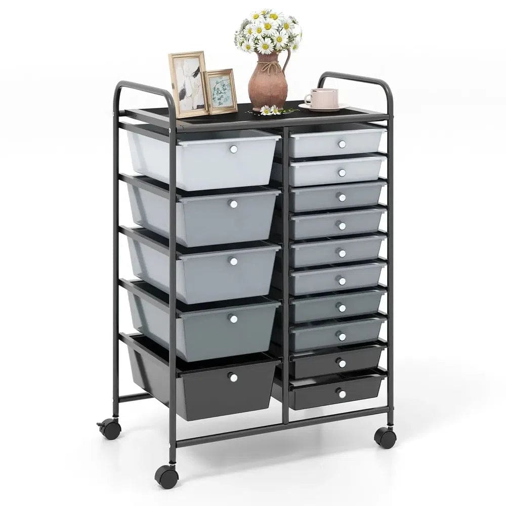 15 Drawers Rolling Utility Storage Cart | Office | Luvasmr - Satisfyingly Organised