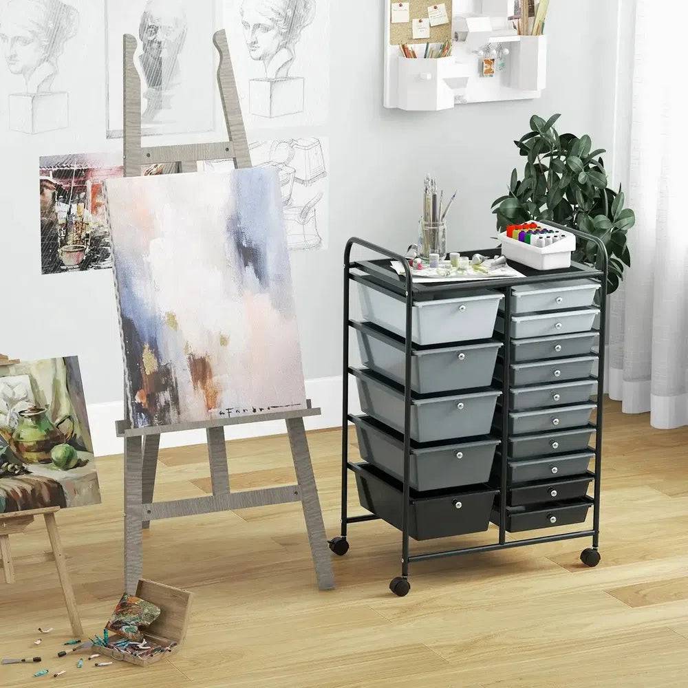 15 Drawers Rolling Utility Storage Cart | Office | Luvasmr - Satisfyingly Organised