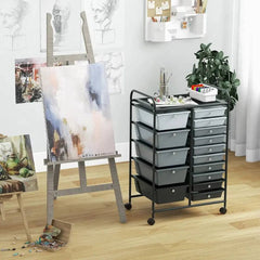 15 Drawers Rolling Utility Storage Cart | Office | Luvasmr - Satisfyingly Organised