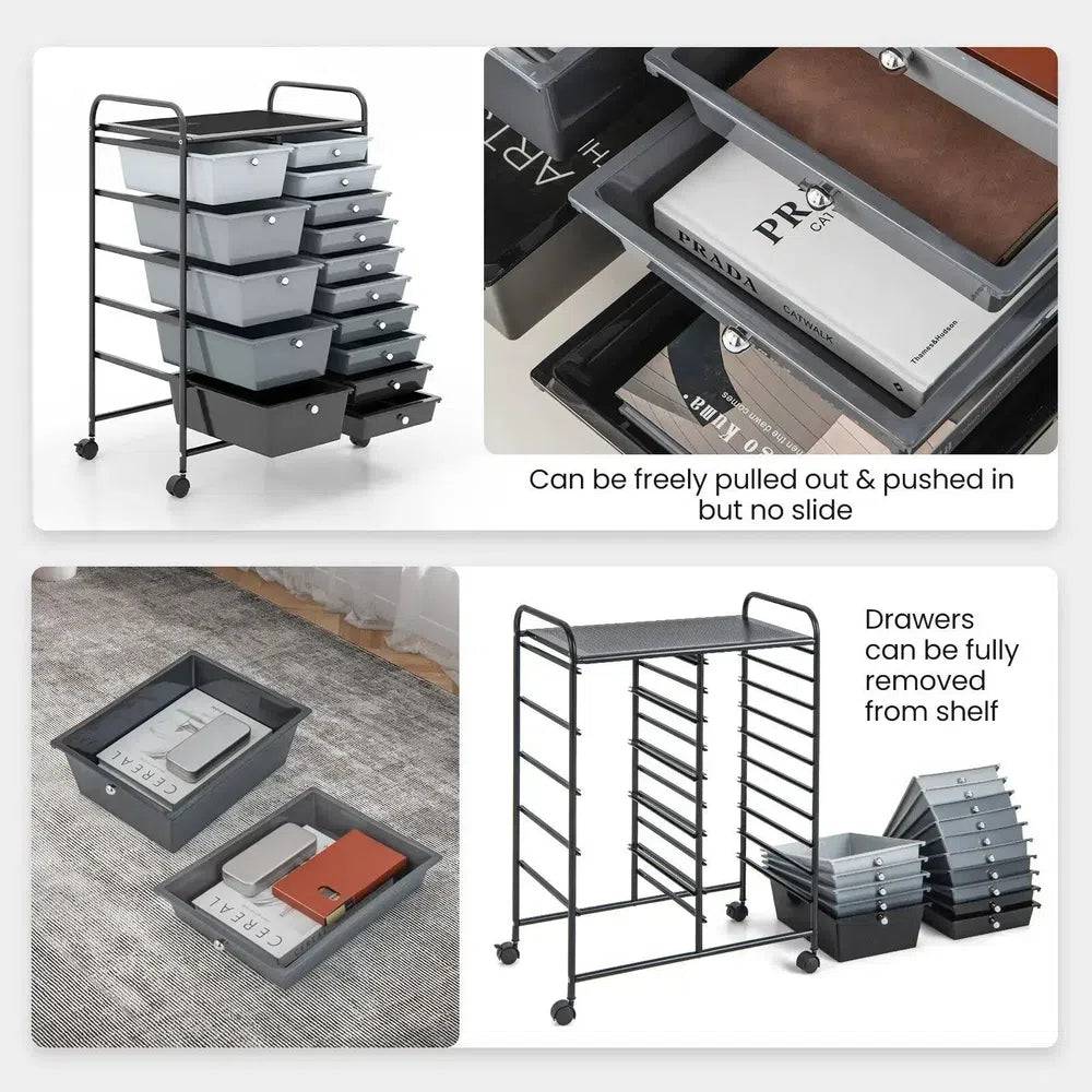 15 Drawers Rolling Utility Storage Cart | Office | Luvasmr - Satisfyingly Organised